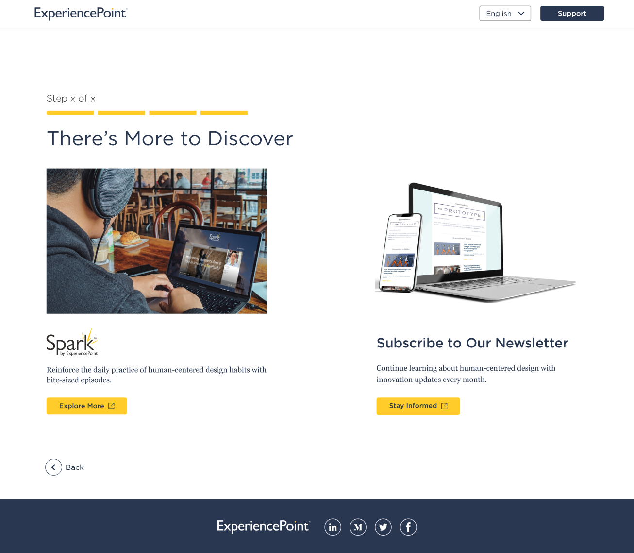 sample screen variation for the other product offerings.