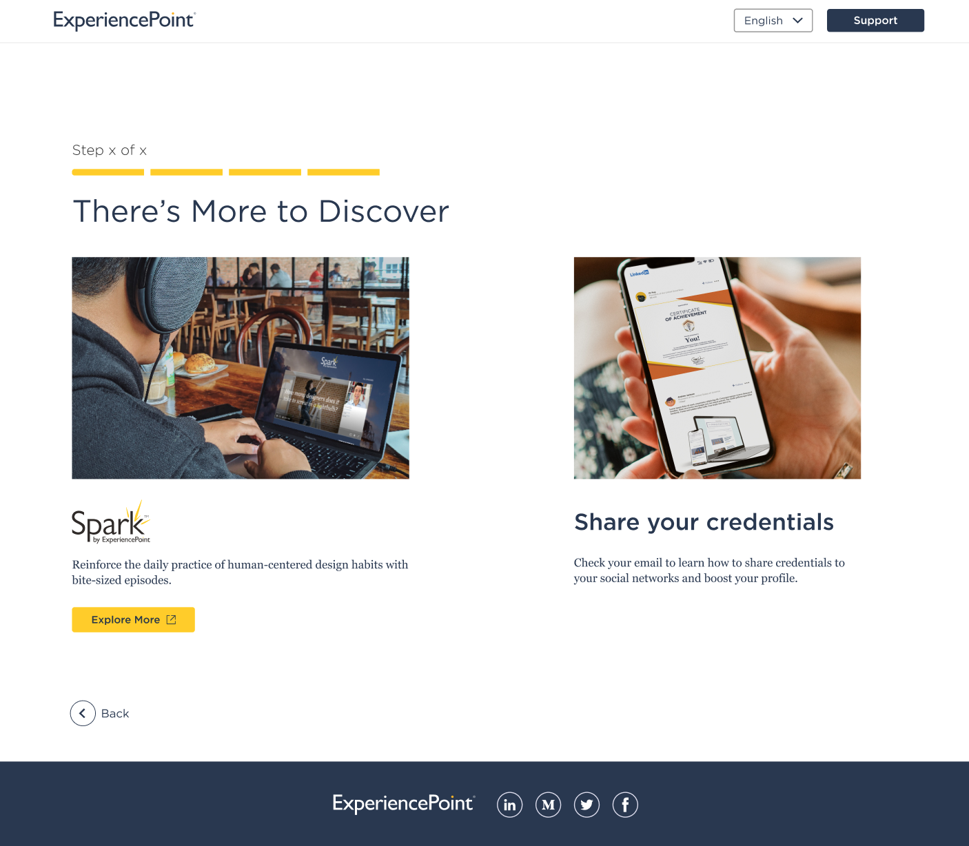 second sample screen variation for the other product offerings.